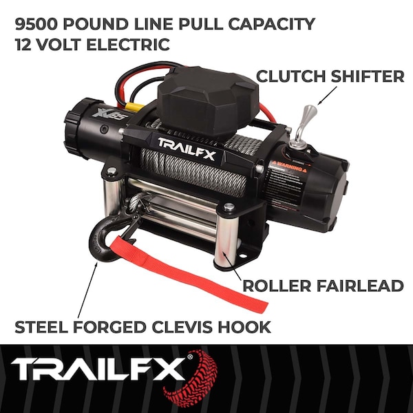 Trailfx WINCHES Vehicle Mounted; Vehicle Recovery Winch; 12 Volt
